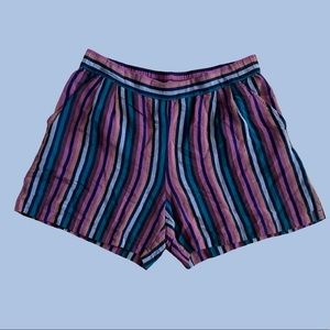 A New Day striped mid-rise linen shorts large